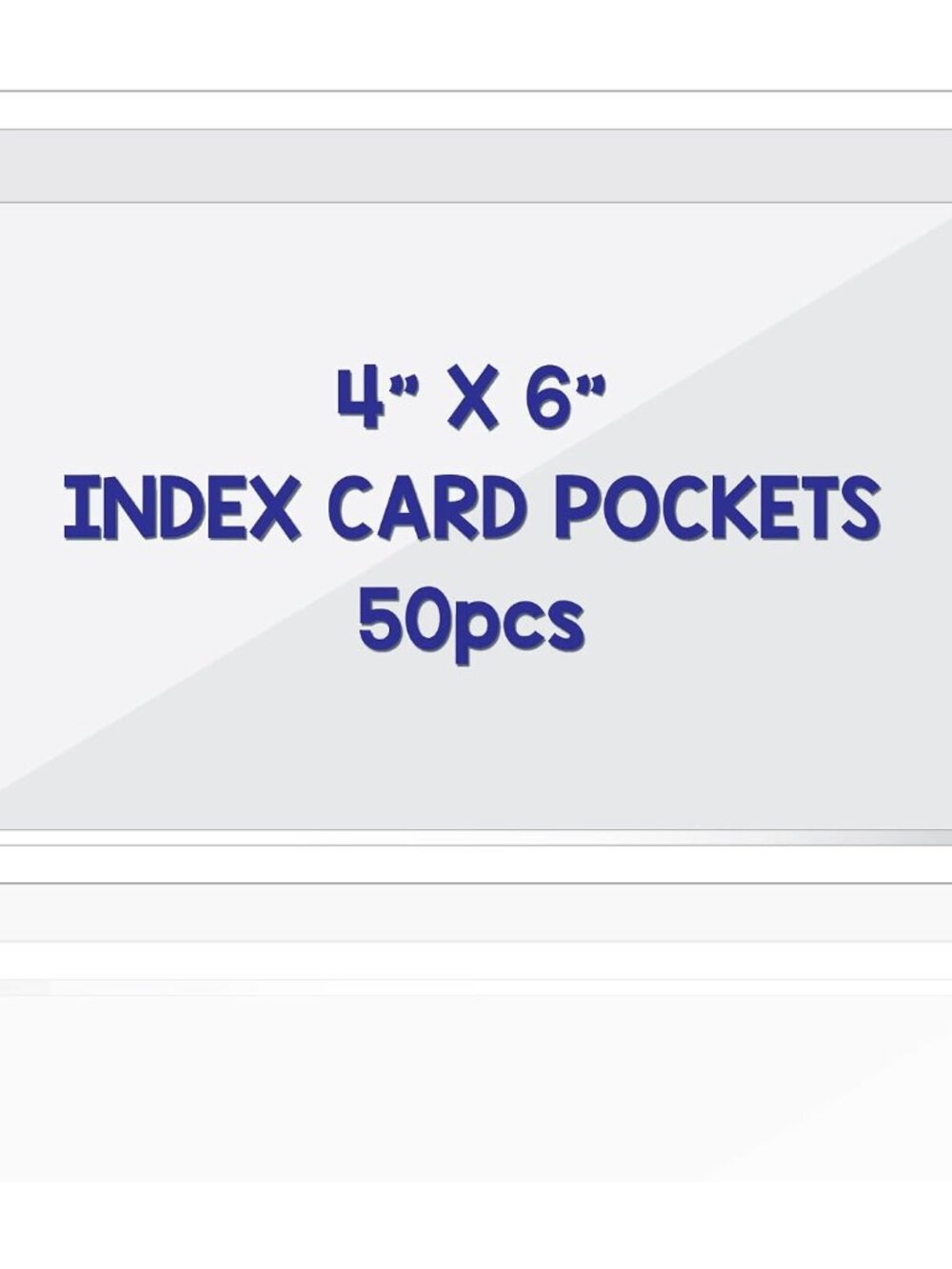 Clear Adhesive 4" x 6" Index Card Pockets, Labels Holders, 50 Pack